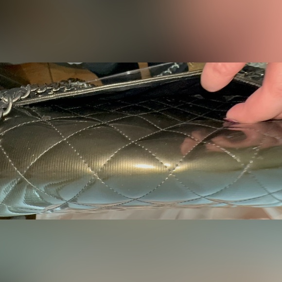 EUC Chanel JUMBO Double Flap Striated Green Quilted Patent Leather Shoulder Bag - Picture 15 of 16
